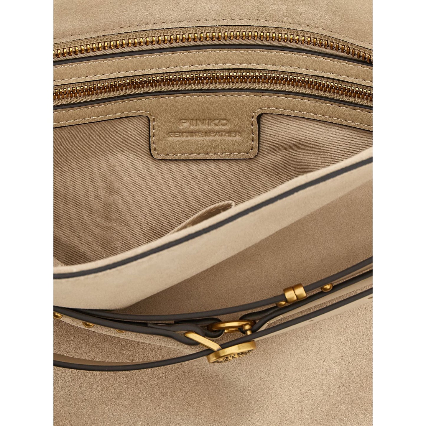 PINKO Beige Cowhide Shoulder Bag