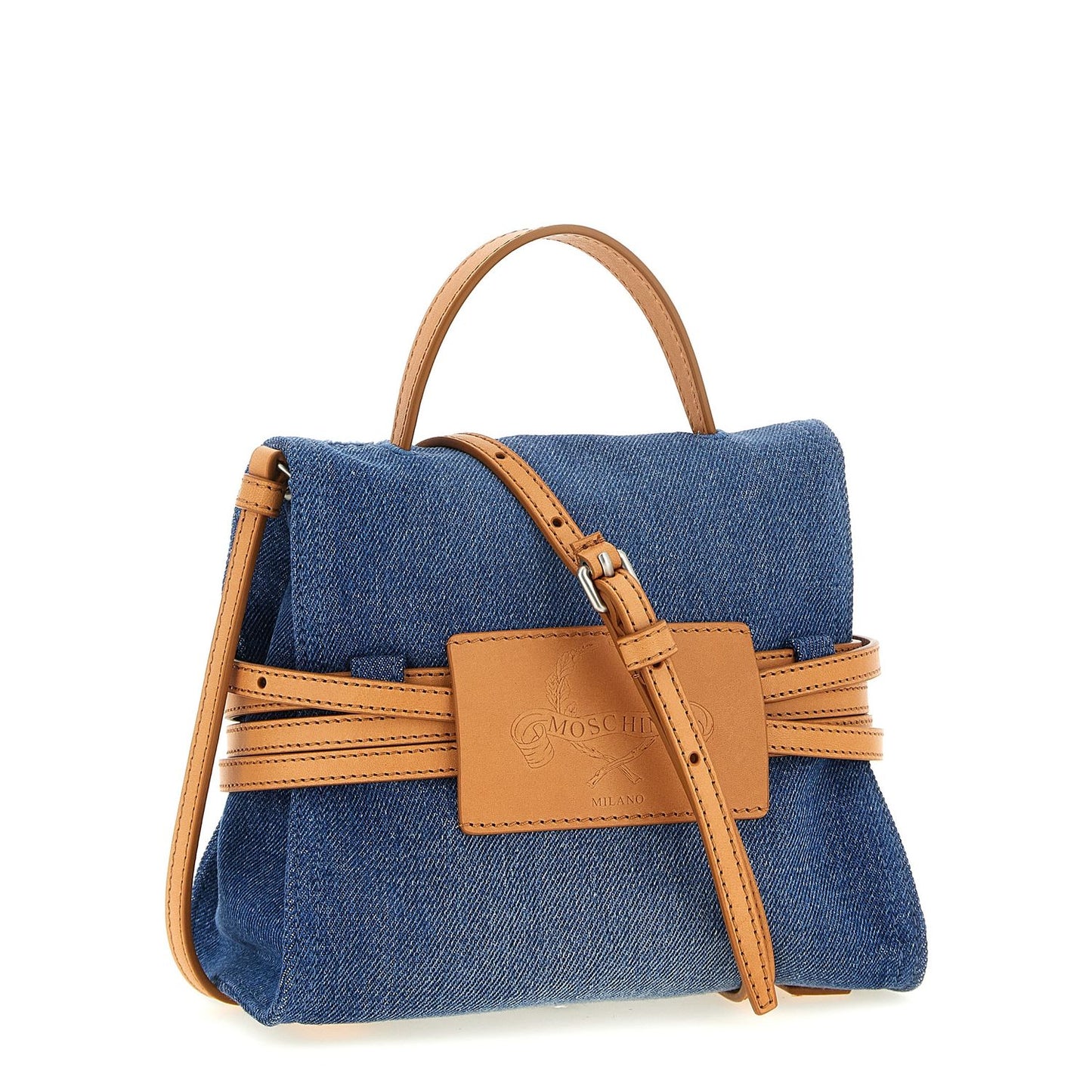 Moschino Blue Cotton Handbag