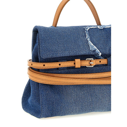 Moschino Blue Cotton Handbag