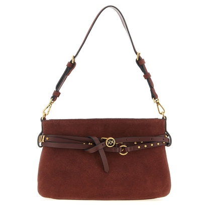 PINKO Bordeaux Lamb Leather Shoulder Bag