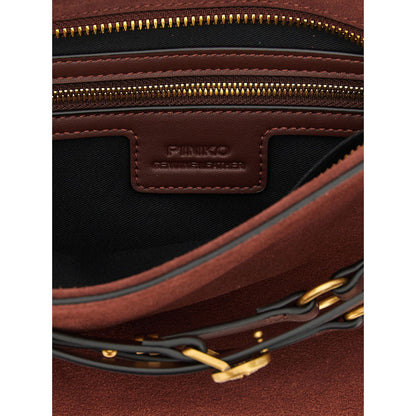 PINKO Bordeaux Lamb Leather Shoulder Bag