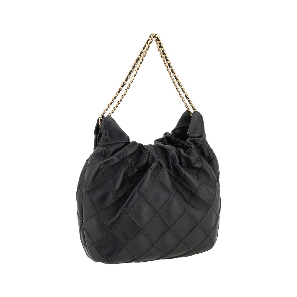 Tory Burch Black Calf Leather Bos Taurus Shoulder Bag