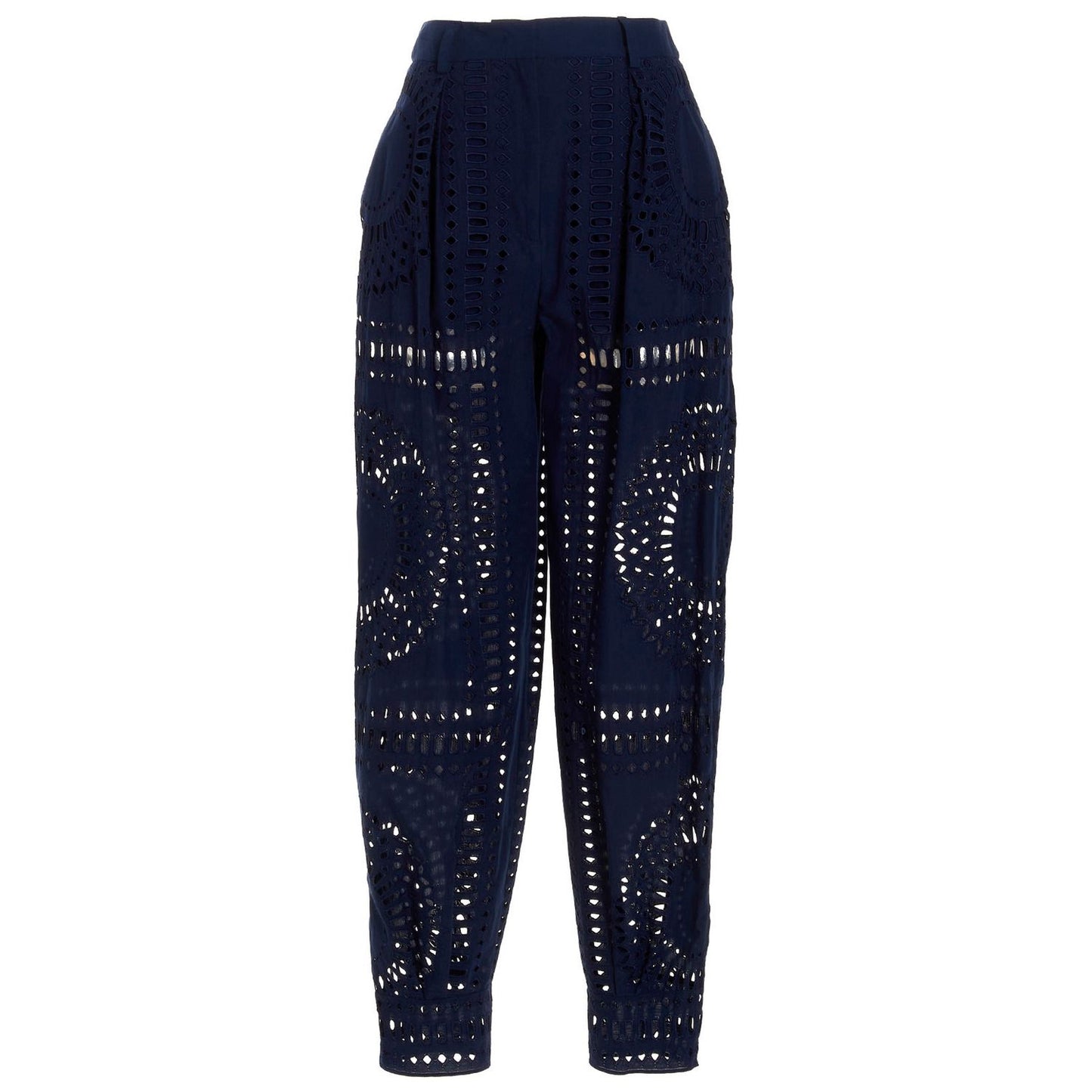 Alberta Ferretti Blue Cotton Casual Pants