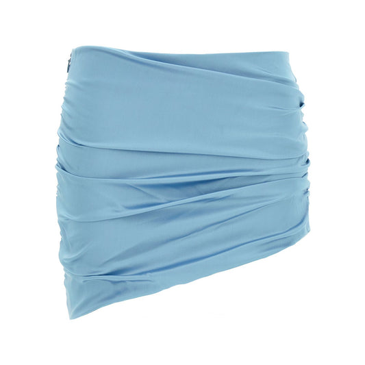 Alessandra Rich Blue Silk Long Skirt