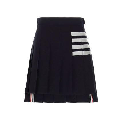 Thom Browne Blue Wool Long Skirt