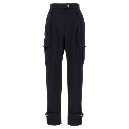Alexander McQueen Blue Wool Cargo Pants