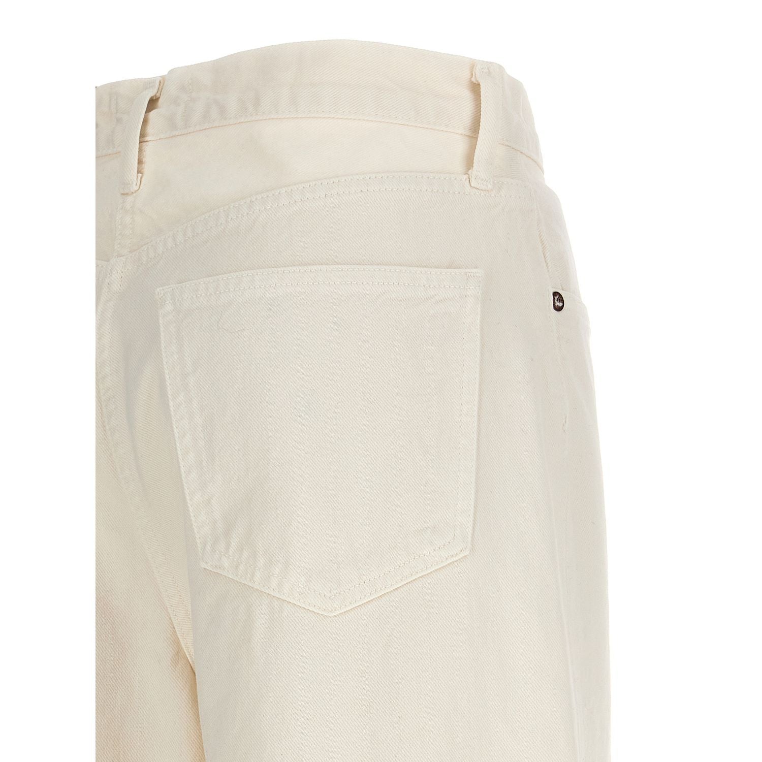 Agolde White Cotton High-Waisted Jean
