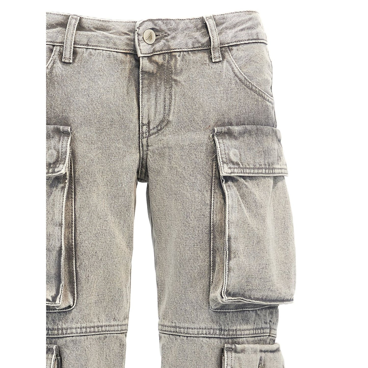 The Attico Gray Cotton Cargo Pants