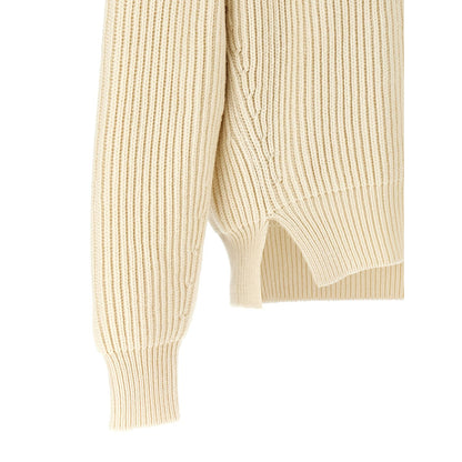 Jil Sander White Wool Cardigan