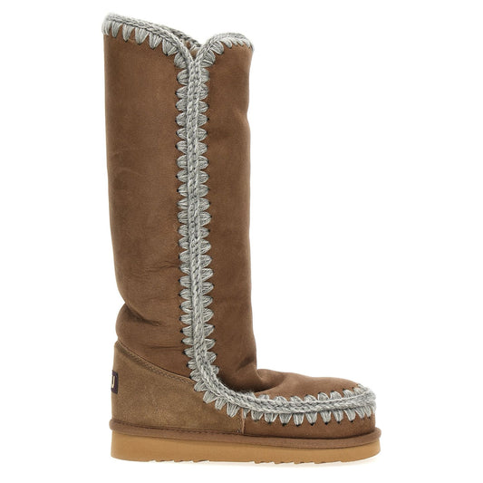 Mou Brown Lamb Leather Over The Knee