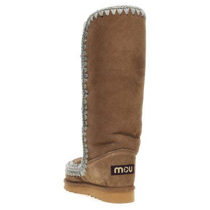 Mou Brown Lamb Leather Over The Knee