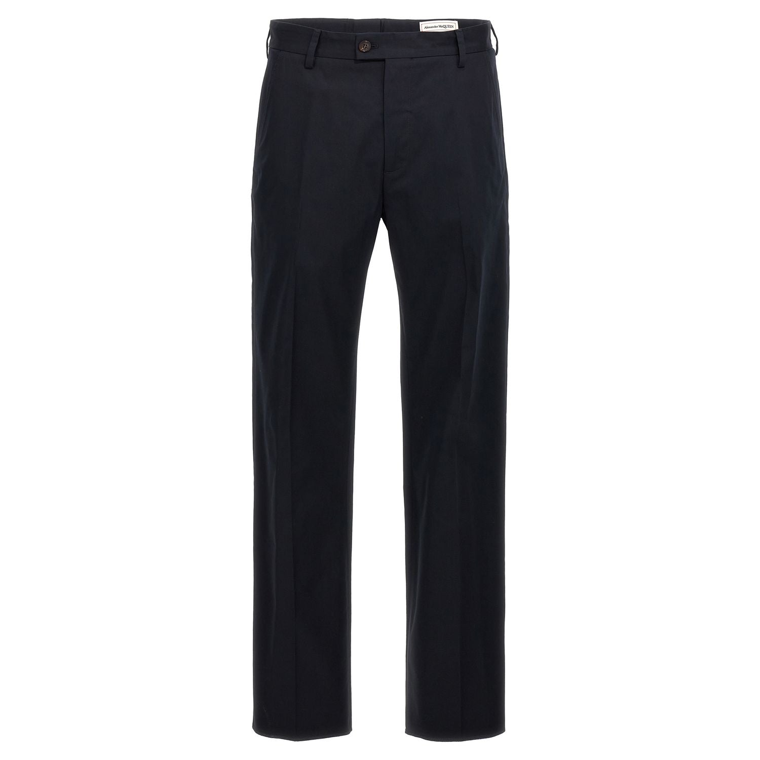 Alexander McQueen Blue Cotton Casual Pants