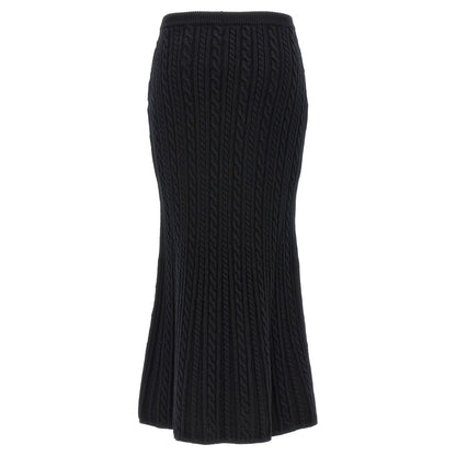 Alessandra Rich Black Wool Mini Skirt