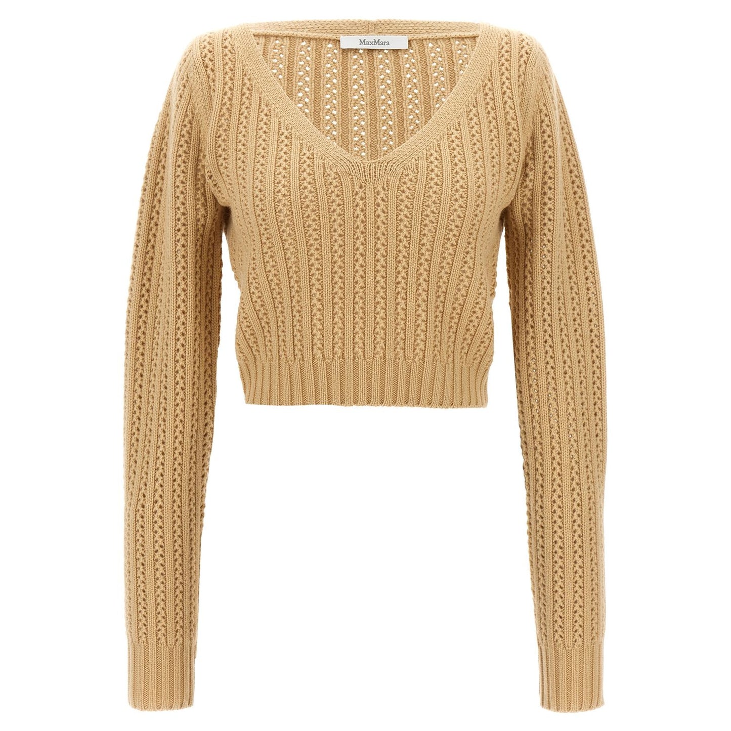 Max Mara Beige Wool Cardigan