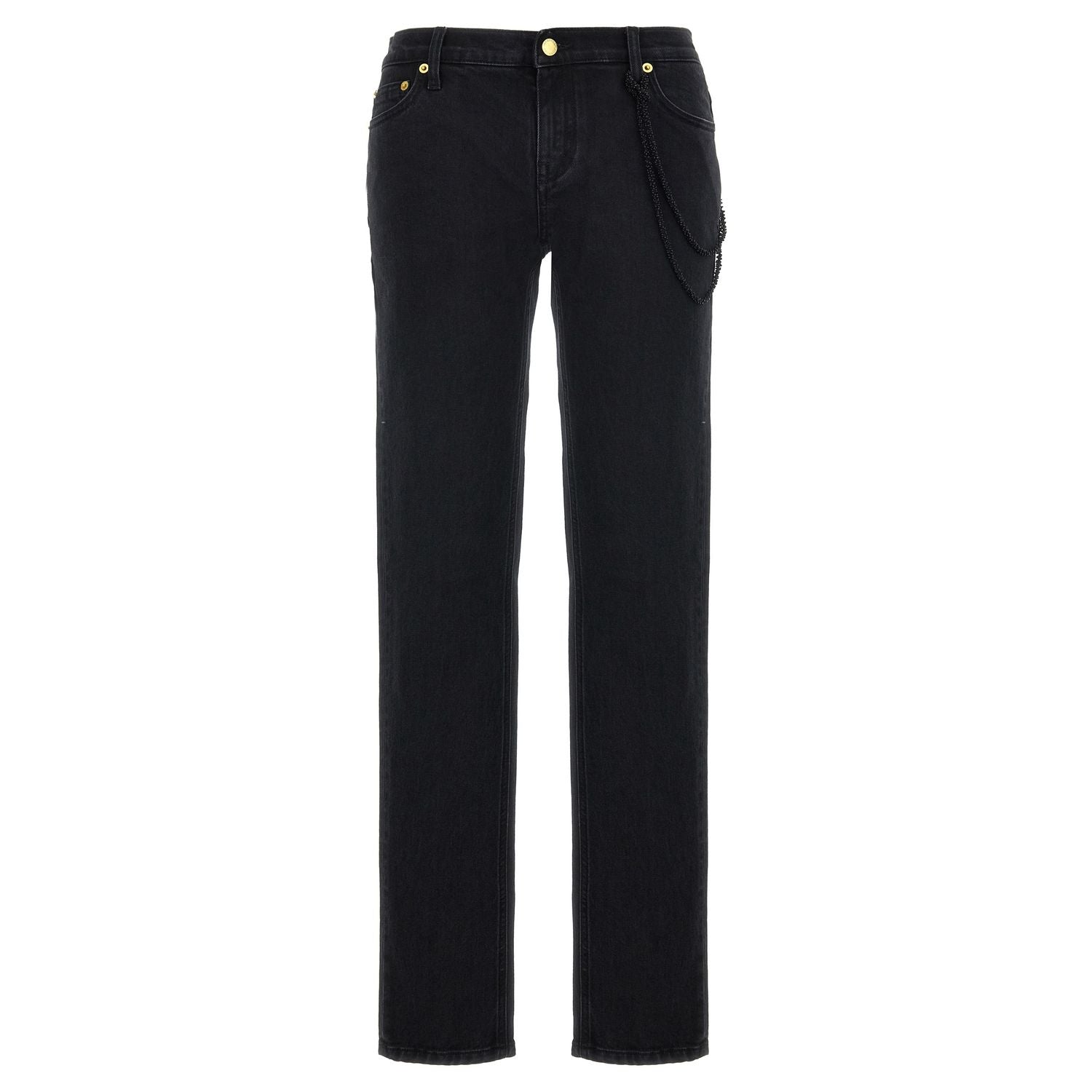 Darkpark Black Cotton Straight-Leg Jeans