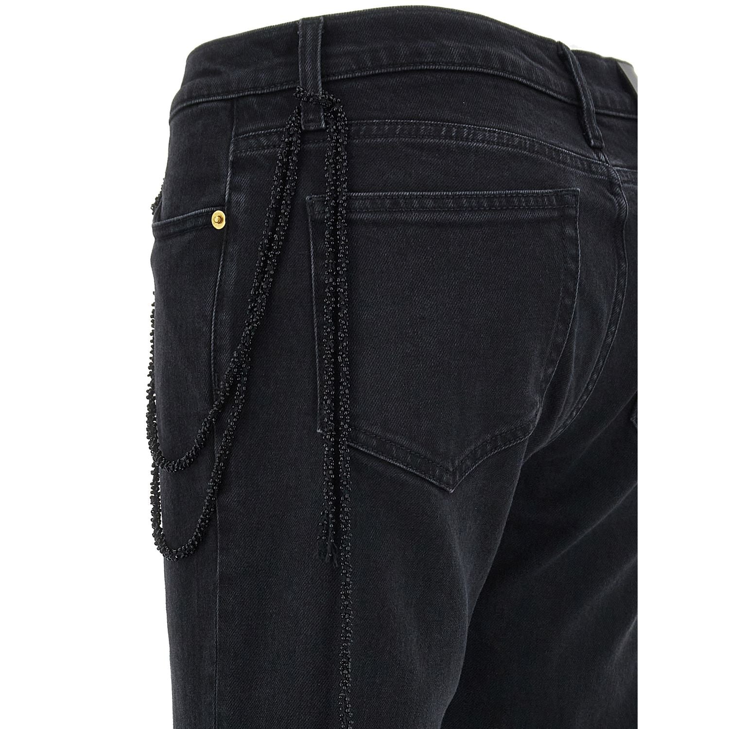 Darkpark Black Cotton Straight-Leg Jeans