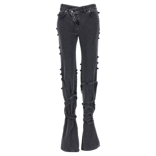 Alexander McQueen Black Cotton Flared Jeans