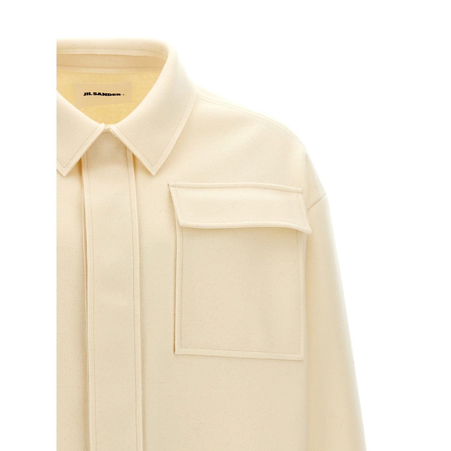 Jil Sander White Wool Blouse