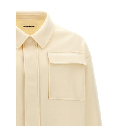Jil Sander White Wool Blouse