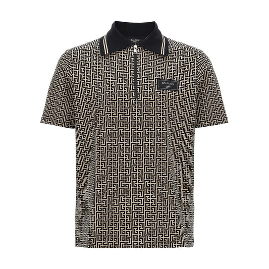 Balmain Bicolor Cotton Polo Shirt