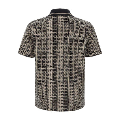 Balmain Bicolor Cotton Polo Shirt
