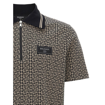 Balmain Bicolor Cotton Polo Shirt