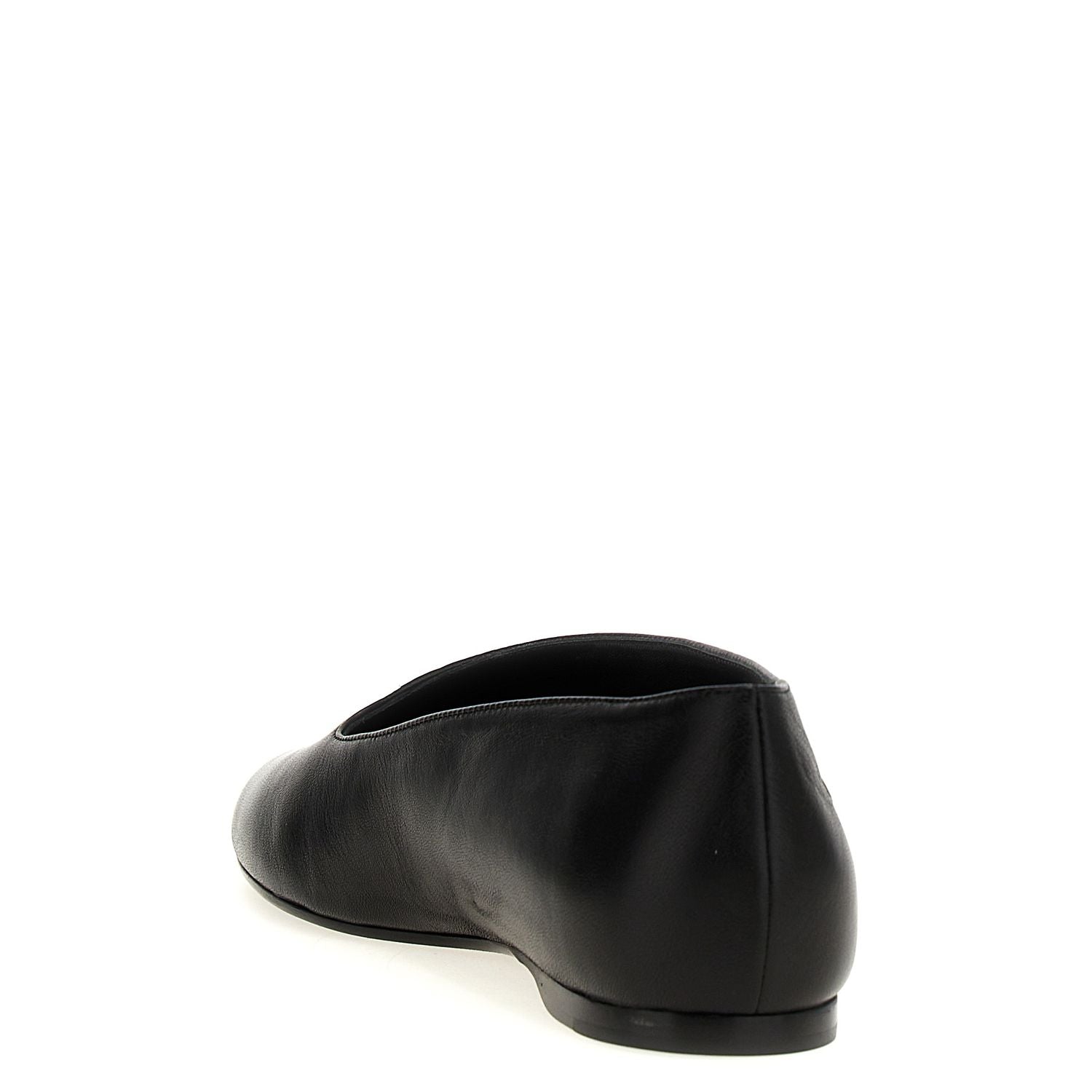 Khaite Black Lamb Leather Ballet Flats