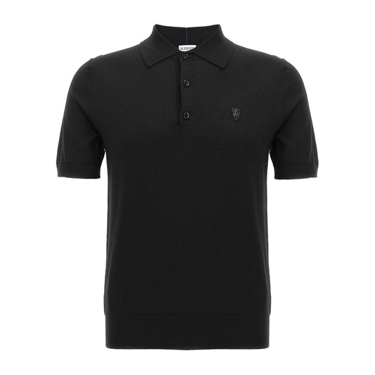 Burberry Black Wool Polo Shirt
