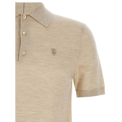 Burberry Beige Wool Polo Shirt