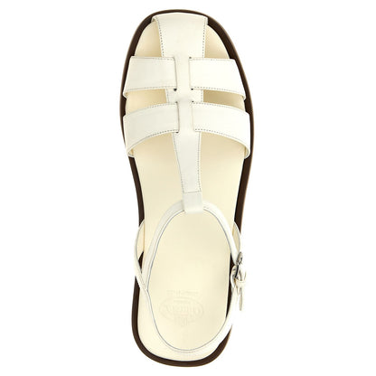 Church's White Lamb Leather Flat Sandals