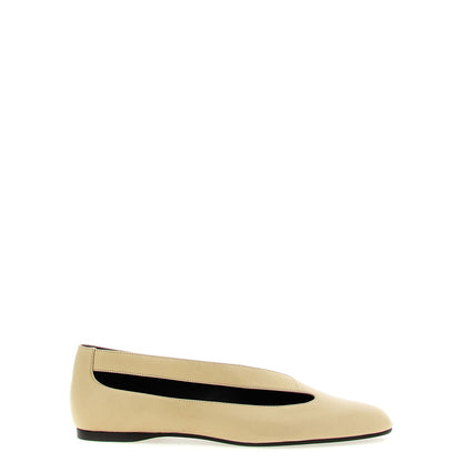 Khaite Beige Lamb Leather Ballet Flats