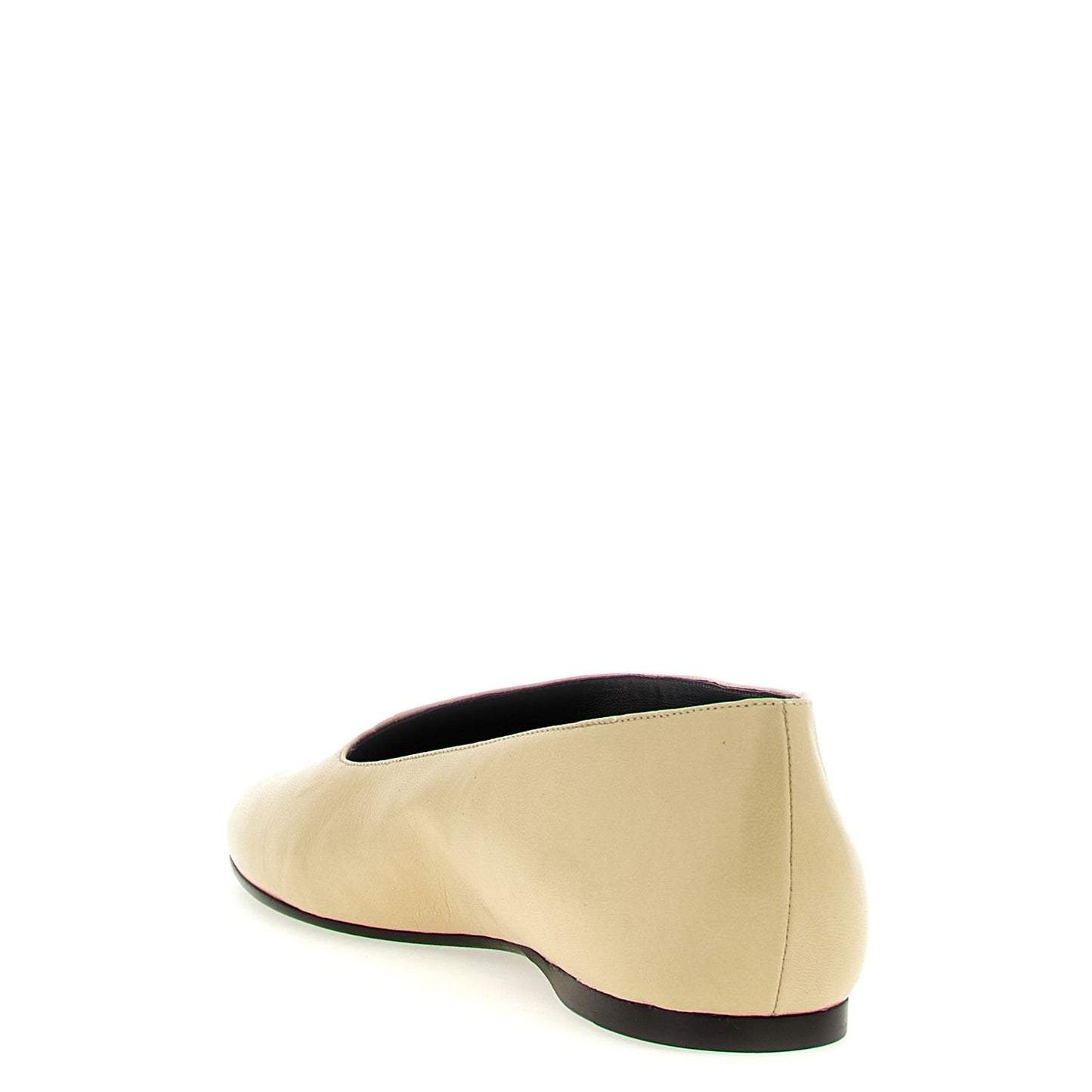 Khaite Beige Lamb Leather Ballet Flats