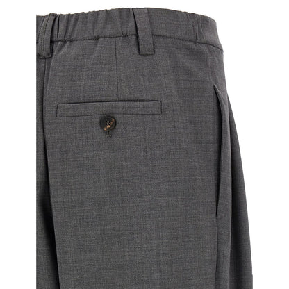Brunello Cucinelli Gray Virgin Wool Casual Pants