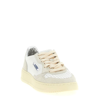 Autry Beige Cowhide Low Top Sneakers