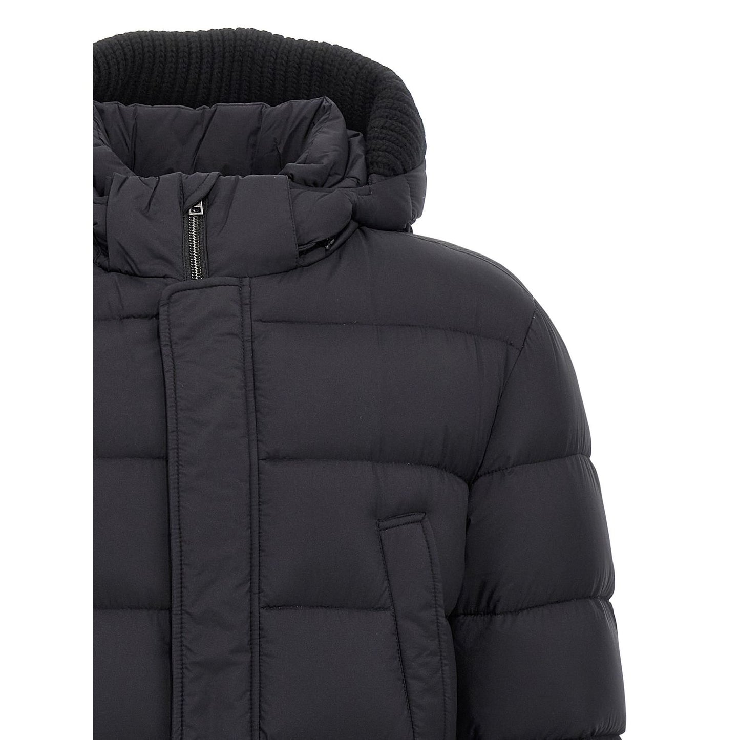 Herno Black Polyamide Coat
