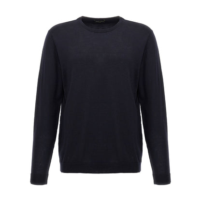 Roberto Collina Blue Merino Wool Cardigan
