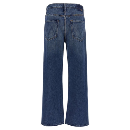 Mother Denim Blue Cotton Flared Jeans