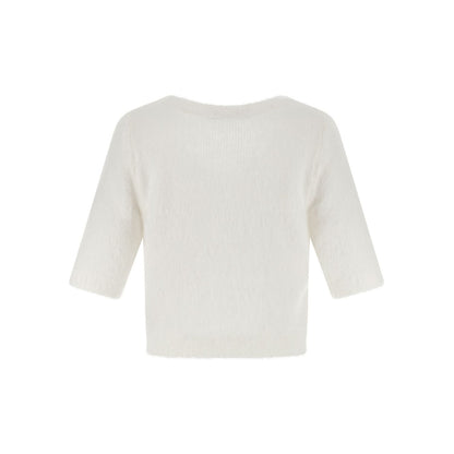 Alessandra Rich White Wool Cardigan