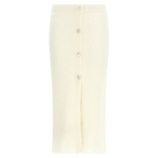 Alessandra Rich White Other Fibres Midi Skirt