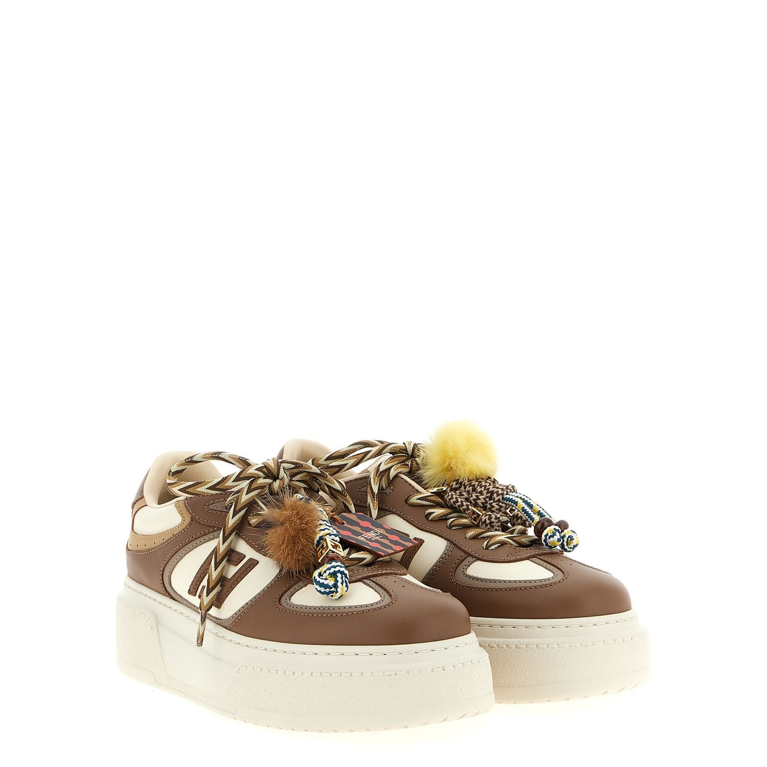 Fendi Multicolor Calfskin Platform Sneakers