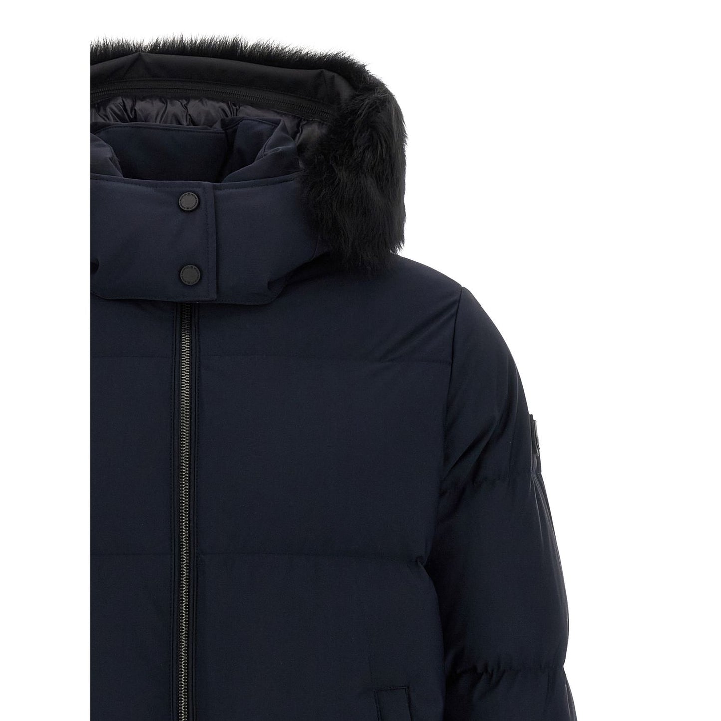 Moose Knuckles Blue Nylon Full-Length Jacket