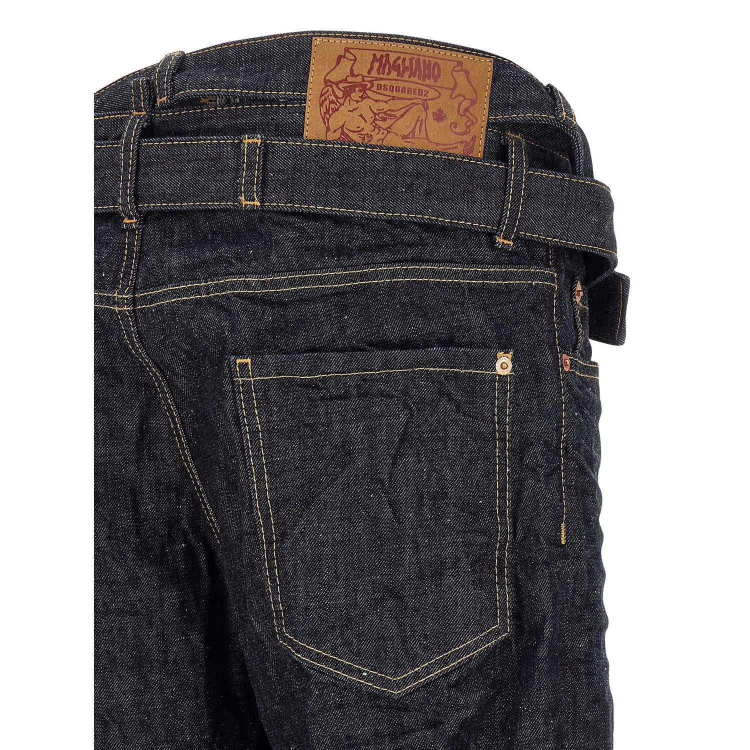 Dsquared² Blue Cotton Straight-Leg Jeans