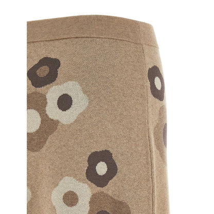 Kenzo Beige Wool Long Skirt