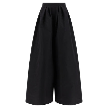 Carolina Herrera Black Silk Casual Pants
