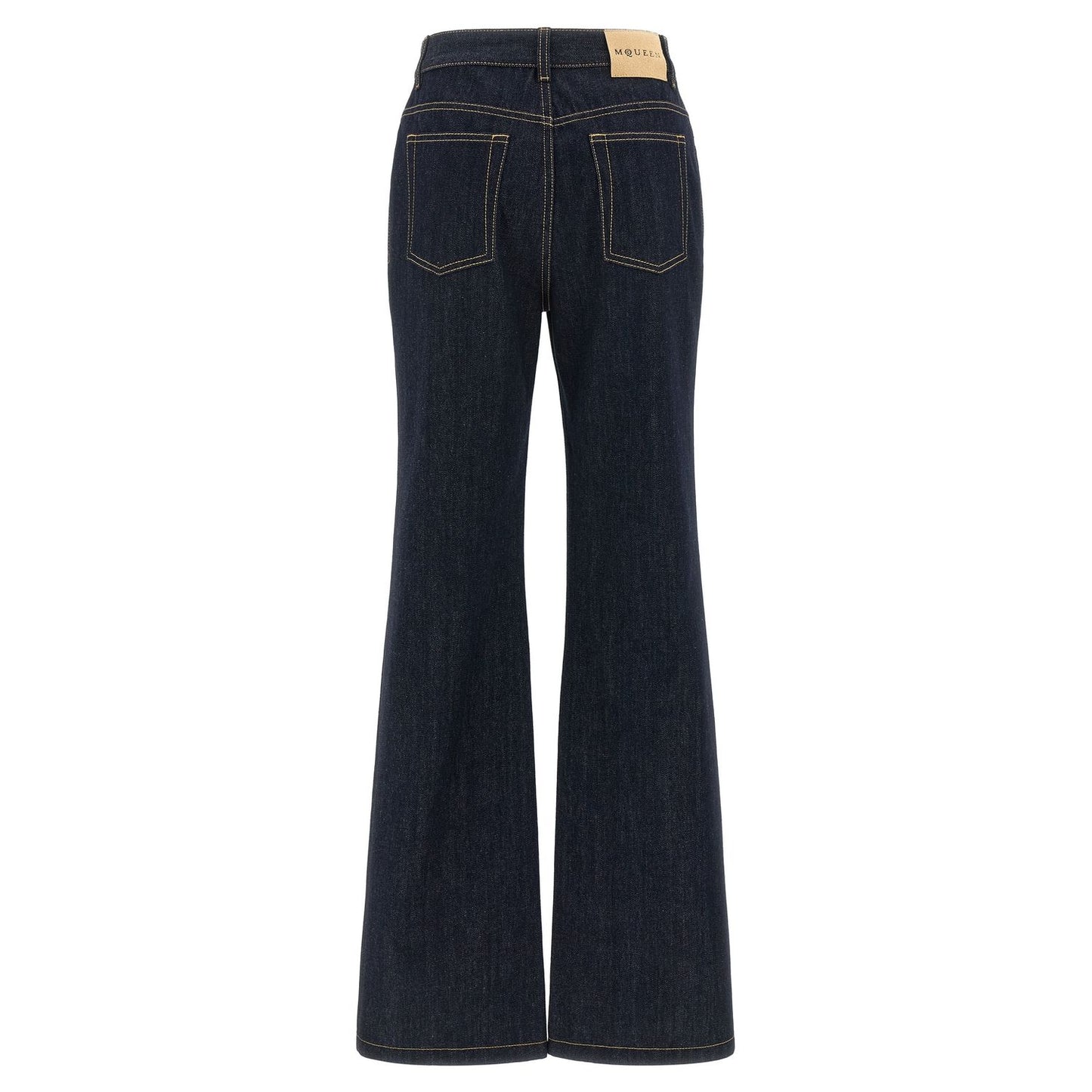 Alexander McQueen Blue Cotton Flared Jeans