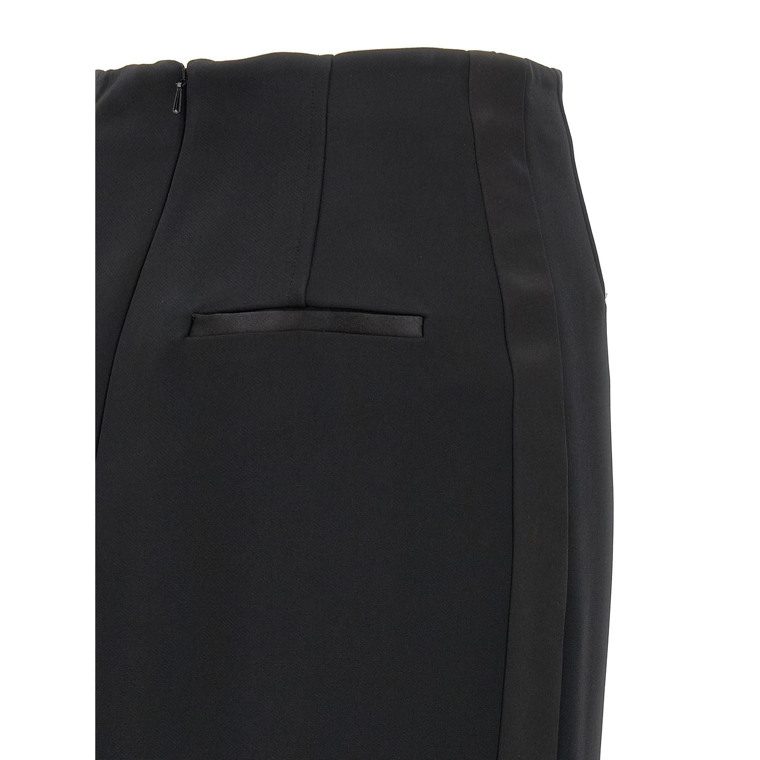 Max Mara Black Viscose Midi Skirt
