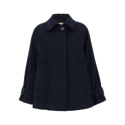 Alberto Biani Blue Virgin Wool Coat