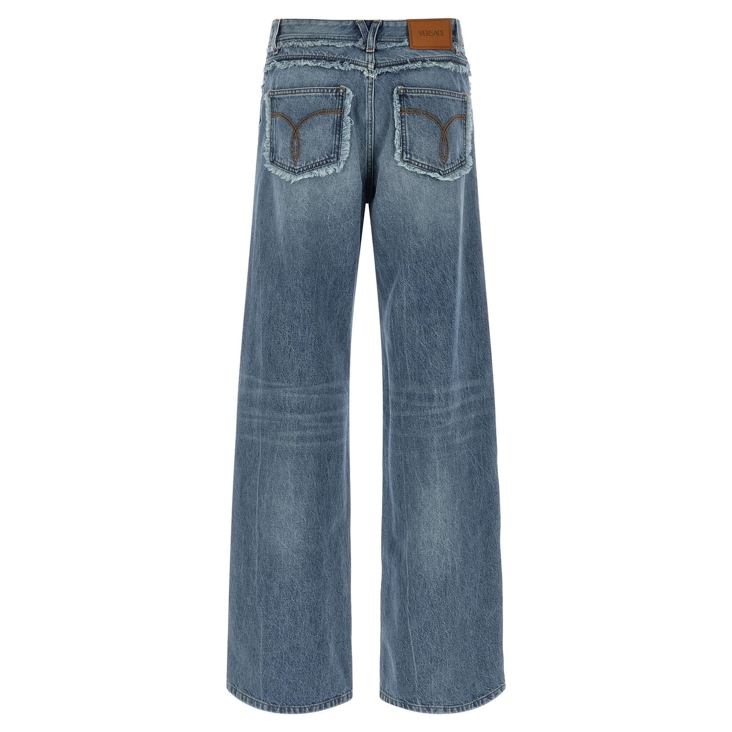Versace Blue Cotton Boyfriend Jeans