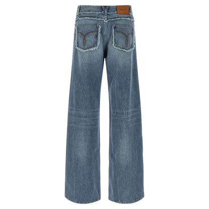 Versace Blue Cotton Boyfriend Jeans