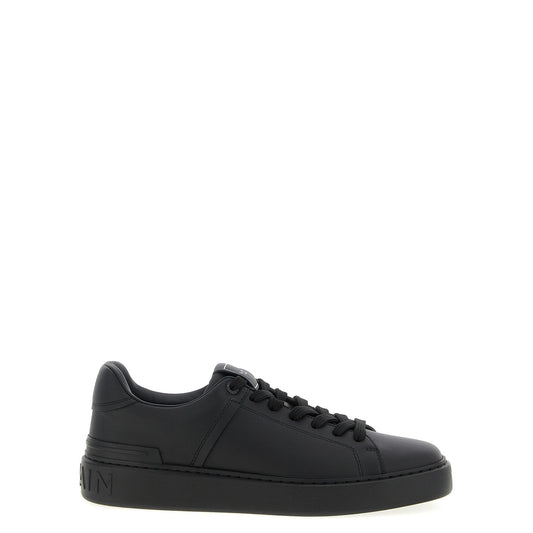 Balmain Black Calfskin Low Top Sneakers